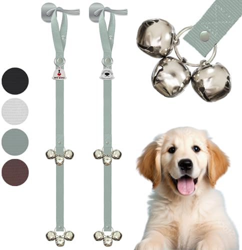 Caldwell's Pet Supply Co. Dog Potty Bells, Dog Door Bell, Bells to Go Outside, Potty Training Bell, Dogs Doorbell, Dogs Potty Doorbell, Ring to Go Pee, All Breed Puppy Training Tool - Gray (Set of 2) by CaldwellsPetSupplyCo
