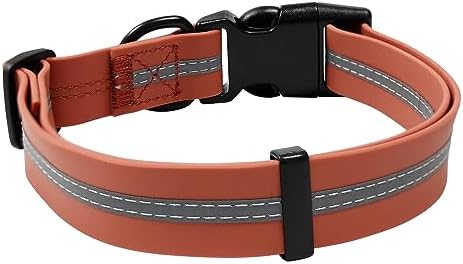 NIMBLE Dog Collar Waterproof Pet Collars Adjustable, Reflective, Durable Flex Poly Coated Nylon Basic Dog Collars 9 Colors in Size S/M/L (Large (15.35”-24.8”inches), Apricot Brandy red) - Image 2