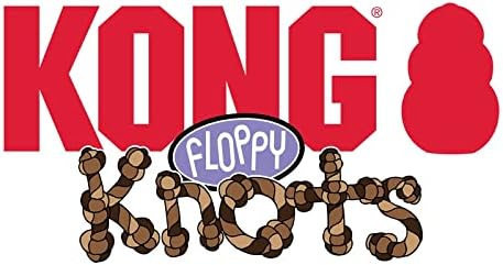 KONG Floppy Knots Rope and Plush Dog Toy, Bunny, Medium/Large - Image 3