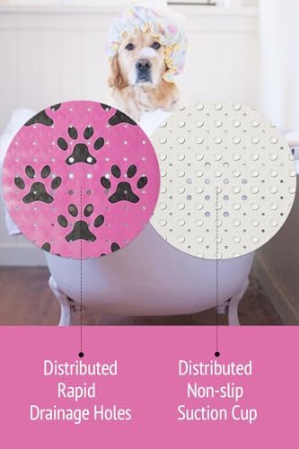 Dog Bath Mat for Tub -Non-Slip Bath Pad for Pet Dogs-Shower Non-Slip Mat Quick Drain Dog Shower Accessory pad Supplies 39.4x15.7 Inches (Pink) - Image 5