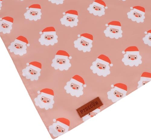 PTDECOR Dog Christmas Bandana, Xmas Santa Snowman Pet Scarf, Large - Image 6