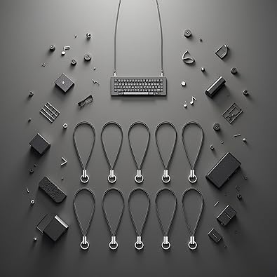 10 Pcs Black Lanyard Cell Phone Charm Split Ring Strap, Clasp Lariat Cord Strap For Mobile Cell Phone/Mp3/Mp4/Usb Flash Drive/Keyrin Clever Design, Cell Phone Charm Accessories - Image 2