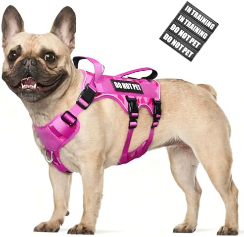 WINSEE Escape Proof Dog Harness with Double Handle+4 Removable Patches by WINSEE