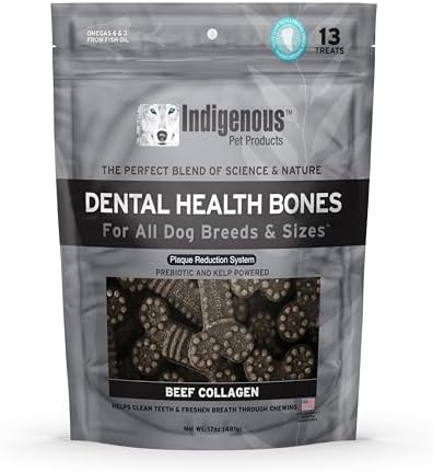 Indigenous Pet Dental Health Bones Regular – Beef Collagen (17 Ounce) by IndigenousPetProducts