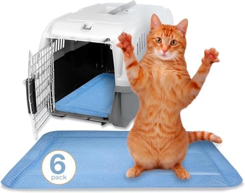 Pet Carrier Pad Insert 6 Pack, Disposable, 19.5 x 12.5 in, for Cat Dog by Skywin