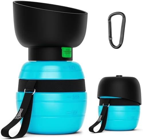 Pecute Portable Dog Water Bottle, 2 in 1 Cat Dog Travel Water Bottle Bowl Leakproof with Double Seal, BPA Free, Lightweight, Pet Small Animal Water Bottel Dispenser for Outdoor Walking Hiking Travels by pecute