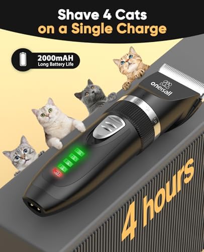 oneisall Quiet Cat Clippers for Matted & Long Hair 2-Speed Cat Grooming Kit - Image 7