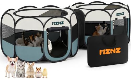 2-in-1 Dog Playpen, Cat Pet Puppy Playpen, Small+Small, Grey by MZNZ
