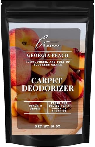 Lapew Georgia Peach Carpet Deodorizer Powder - Pet Safe Freshener for Vacuuming | Scented Odor Eliminator for Home | 16 oz by Lapew