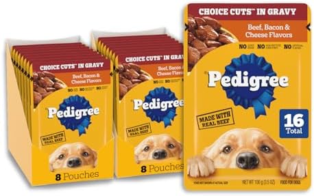 Pedigree Choice Cuts Wet Dog Food Pouch, Beef & Bacon, 3.5 oz, 16 Count by Pedigree