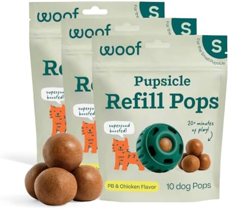 WOOF Pupsicle Chicken Refill Pops Dog Treats, Small, 10 Count, 3 Pack by Woof