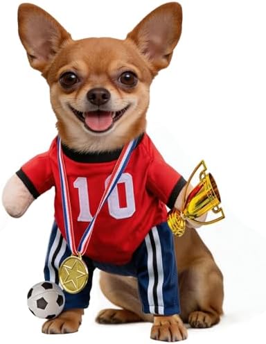 T2Y Dog Soccer Costume -Standing Pet Outfit for Small Dogs(XS) by T2Y