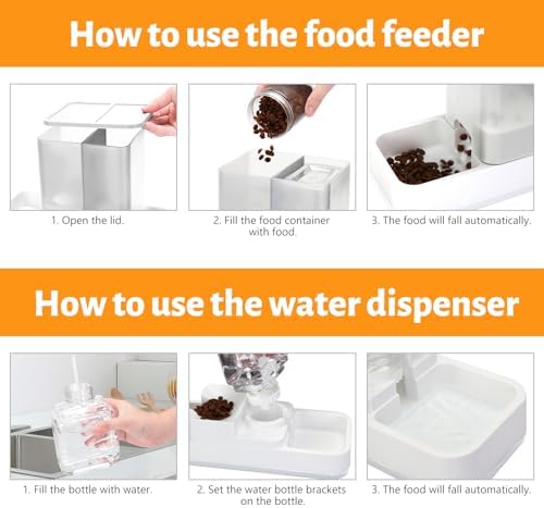 Yummy Sam Automatic Small Pet Feeder and Water Dispenser, White - Image 5