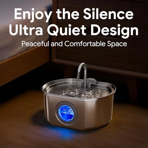 Cat Water Fountain Stainless Steel: 108oz/3.2L Cat Fountain for Drinking - Image 4