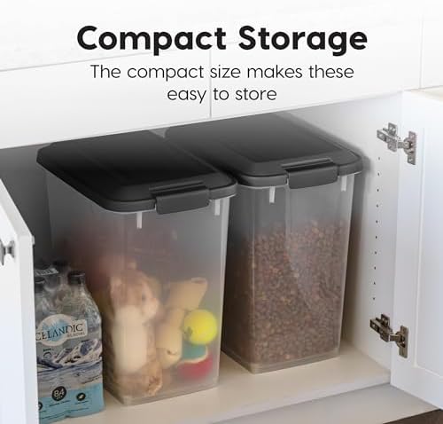 IRIS USA Dog Food Storage Container, 2-Pack, Up to 30 lbs, Black - Image 4