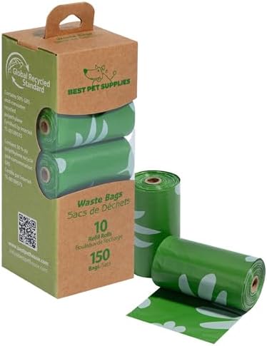 Best Pet Supplies GRS Poop Bags for Dogs - 150 Count, Green, Unscented by BestPetSuppliesLLC