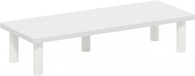 Furinno TURN-N-TUBE Monitor Stand Riser, 23.6" Wide Rectangle Monitor Riser, Laptop Stand for Desk, Office Desktop Accessories Organizers, Toolless Assembly, For Study Room, Dorm, White - Image 5