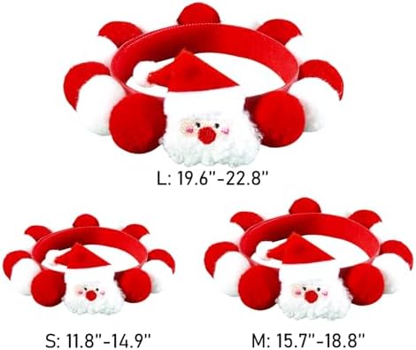 Elegant little tail Dog Christmas Costume 1PC Red Christmas Collar Soft Funny Pet Collars Headgear Adjustable Pom-Pom Headdress Cute Collar for Medium Dog Pet Party Accessories Costume - Image 2