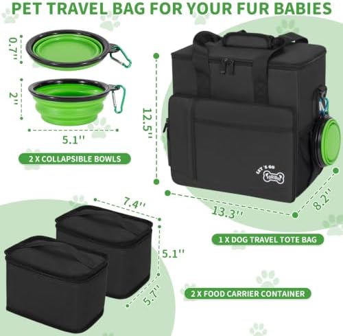 TORIBIO Large Dog Travel Bag for Supplies with Food Bowl - Image 6