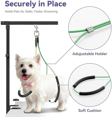 niffgaff Adjustable Dog Grooming Arm with Clamp, 26″–40″ Height, M Hammock with Back Buckle, No-Sit Grooming Restraint for Small & Medium Dogs - Image 6
