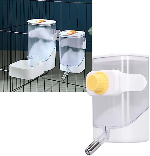 23.67oz Pet Water Feeder Bottle,Stainless Steel Cage Hanging Water Dispenser for Dogs,Cats,Hamsters,Rabbits (White) - Image 2