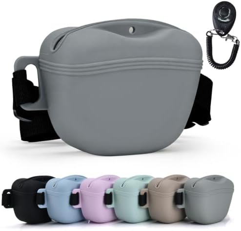 Silicone Dog Treat Pouch with Training Clicker by AOKLANT