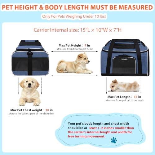 Petskd Top and Side Expandable Small Pet Carrier Airline Approved, Blue - Image 3