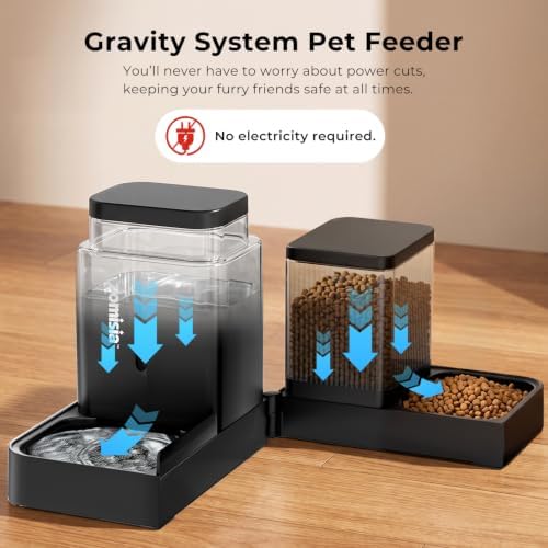 ZOMISIA Gravity Cat Feeder and Water Dispenser, 0.8 Gallon x 2, White - Image 2