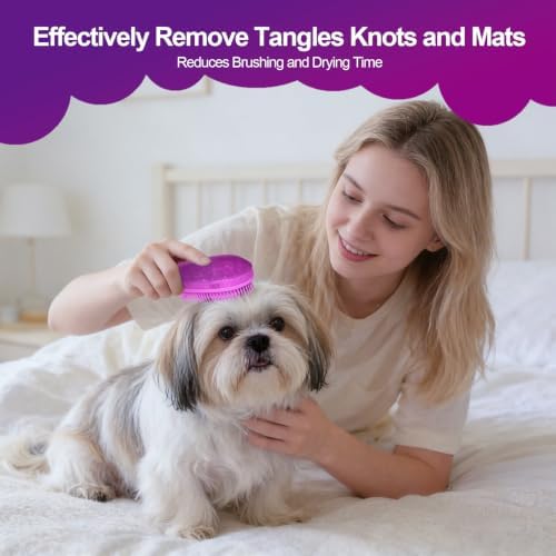 Small Dog Brush, Skin-friendly Soft Bristles (Glitter Rose Red) - Image 7