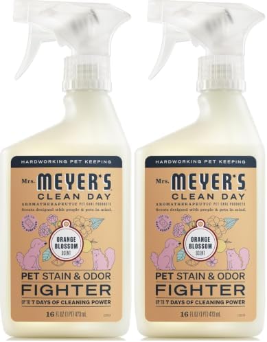 Mrs. MEYER'S CLEAN DAY Pet Stain & Odor Fighter,Orange Blossom Scent,16oz,(Pack of 2) by MrsMeyers