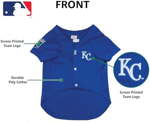 Official MLB Kansas City Royals Pet Jersey for Dogs & Cats, Size Small - Stylish Baseball Jersey for Your Furry Fan- Show Off Team Spirit with The Perfect Fan Apparel Gear for Pet, Dog & Cat - Image 5