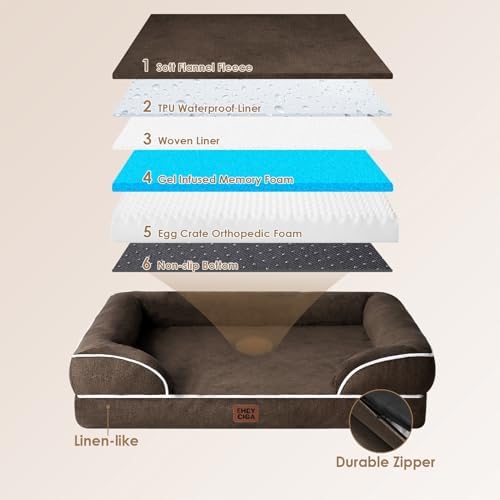 EHEYCIGA Orthopedic XXL Dog Bed, Waterproof Washable XL Big Pet Bed 52" - Image 5
