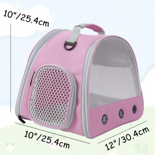Breathable Guinea Pig Carrier Backpack with Nylon Mesh Window Portable Carrier for Guinea Pig, Bunny Bearded Dragon Bird Chinchilla Ferret Travel Outdoor - Image 3
