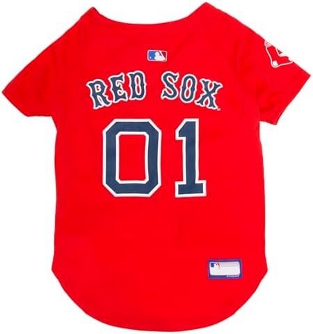 Official MLB Boston Red Sox Pet Jersey for Dogs & Cats, Size Medium - Stylish Baseball Jersey for Your Furry Fan- Show Off Team Spirit with The Perfect Fan Apparel Gear for Pet, Dog & Cat by PETSFIRST