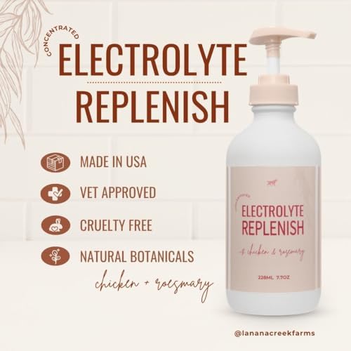 Lanana Creek Farms® Electrolyte Replenish 7.7 oz Glass Bottle with Pump | Vet-Formulated Hydration Booster | Restore Balance and Promote Recovery | Made in the USA - Image 2