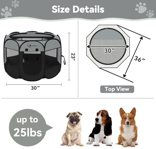 Siedihit Dog Cat Playpen, Puppy Pet Playpen Indoor for Dog Crate Tent - Image 3