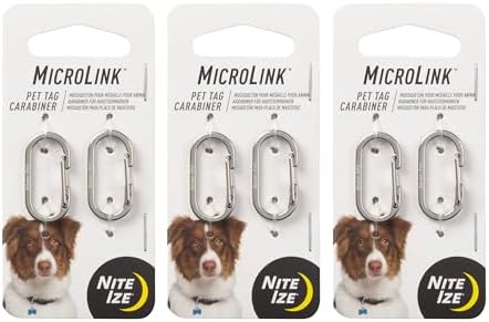 Nite IZE MicroLink Pet Tag Carabiner, Stainless Steel, 6 Count by NiteIze