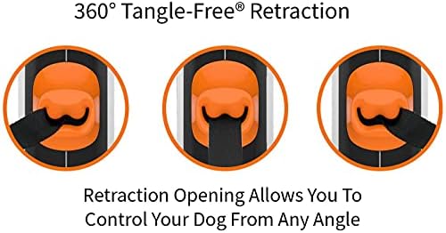 TUG Original Retractable Dog Leash, 16 ft (Medium, White/Orange) - Image 4