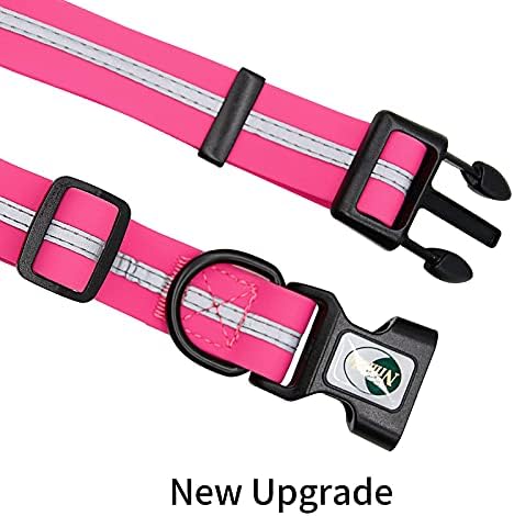 Nimble Reflective Waterproof Dog Collar Adjustable Odor Resistant Easy Clean Pet Collar for Small Medium Large Dogs Night Walking Outdoor Rainy Use (Large (15.35”-24.8”inches), Pink) - Image 4