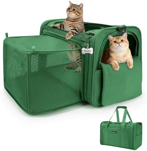 MIDOG Soft Cat Carrier Airline Approved, Expandable for Cats Up to 15lbs by MIDOG