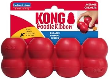KONG Goodie Ribbon, Stuffable Natural Rubber Dog Toy, for Medium Dogs by KONG
