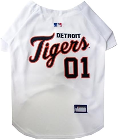 Official MLB Detroit Tigers Pet Jersey for Dogs & Cats, Size Large - Stylish Baseball Jersey for Your Furry Fan- Show Off Team Spirit with The Perfect Fan Apparel Gear for Pet, Dog & Cat by PETSFIRST