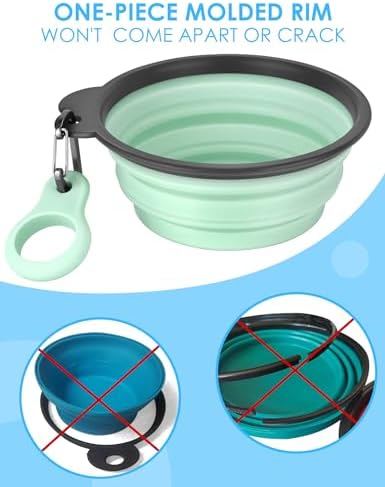 Aonkey 2 Pack 15oz/1.8 Cup Collapsible Dog Bowls with Bottle Carrier - Image 3