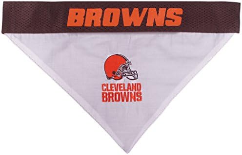 Pets First NFL DOG BANDANA - CLEVELAND BROWNS REVERSIBLE PET BANDANA. 2 Sided Sports Bandana with a PREMIUM Embroidery TEAM LOGO, Small/Medium. - 2 Sizes & 32 NFL Teams available - Image 3