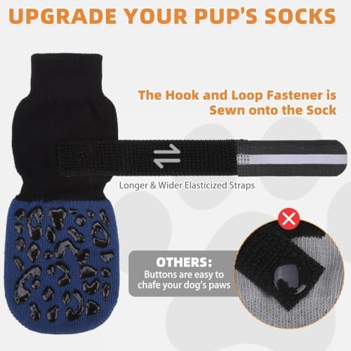 KOOLTAIL Anti Slip Dog Socks to Prevent Licking Paws,Dog Shoes for Hot Pavement, Reflective Traction Control Booties, Dogs Boots & Paw Protector for Hardwood Floors Small Medium Large Senior Dogs - Image 4