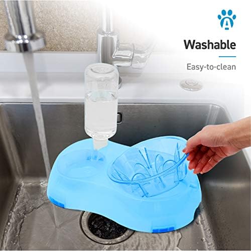 Slow Feeder Bowl, Elevated, Double Transparent for Cats, Small Dogs, Pet Automatic Water Feeder with Water Bottle - Image 4