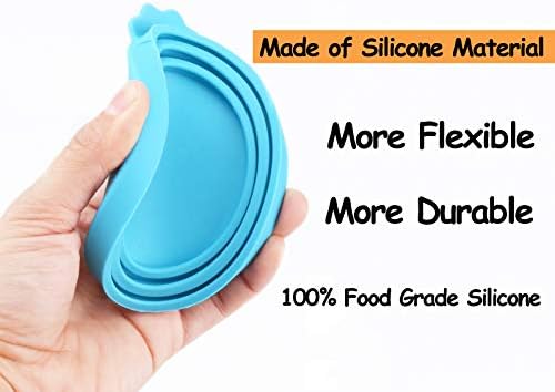 Comtim Pet Food Can Cover Silicone Can Lids for Dog and Cat Food(Universal Size,One fit 3 Standard Size Food Cans),Blue and Green - Image 4
