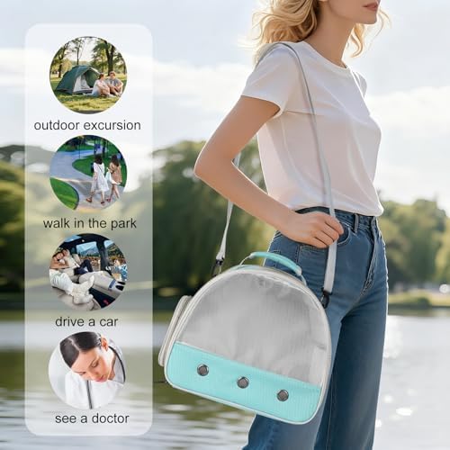 Guinea Pig Carrier,Guinea Pig Carrier for 2,Ventilation Carrier for Bearded Dragon,Reptile Travel Carrier for Lizards Sugar Glider Hedgehog Rat Parrot Birds,Airline Approved Green - Image 4