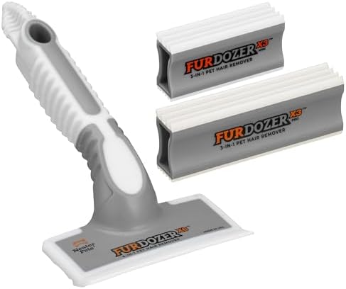 FurDozer Pet Hair Remover & Auto Detailing Tools - Cat & Dog Hair Remover for Carpets, Car Interiors, Couches, Bedding, & Pet Furniture (Gray, (3 Pack) - X6, X3 PRO, X3 MINI) by NeaterPetBrands