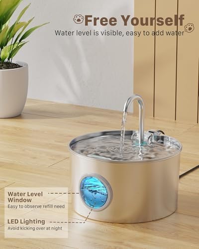 Pet Water Fountain Stainless Steel: 8 Filters 8 Sponges Cat Water Fountains - Image 4